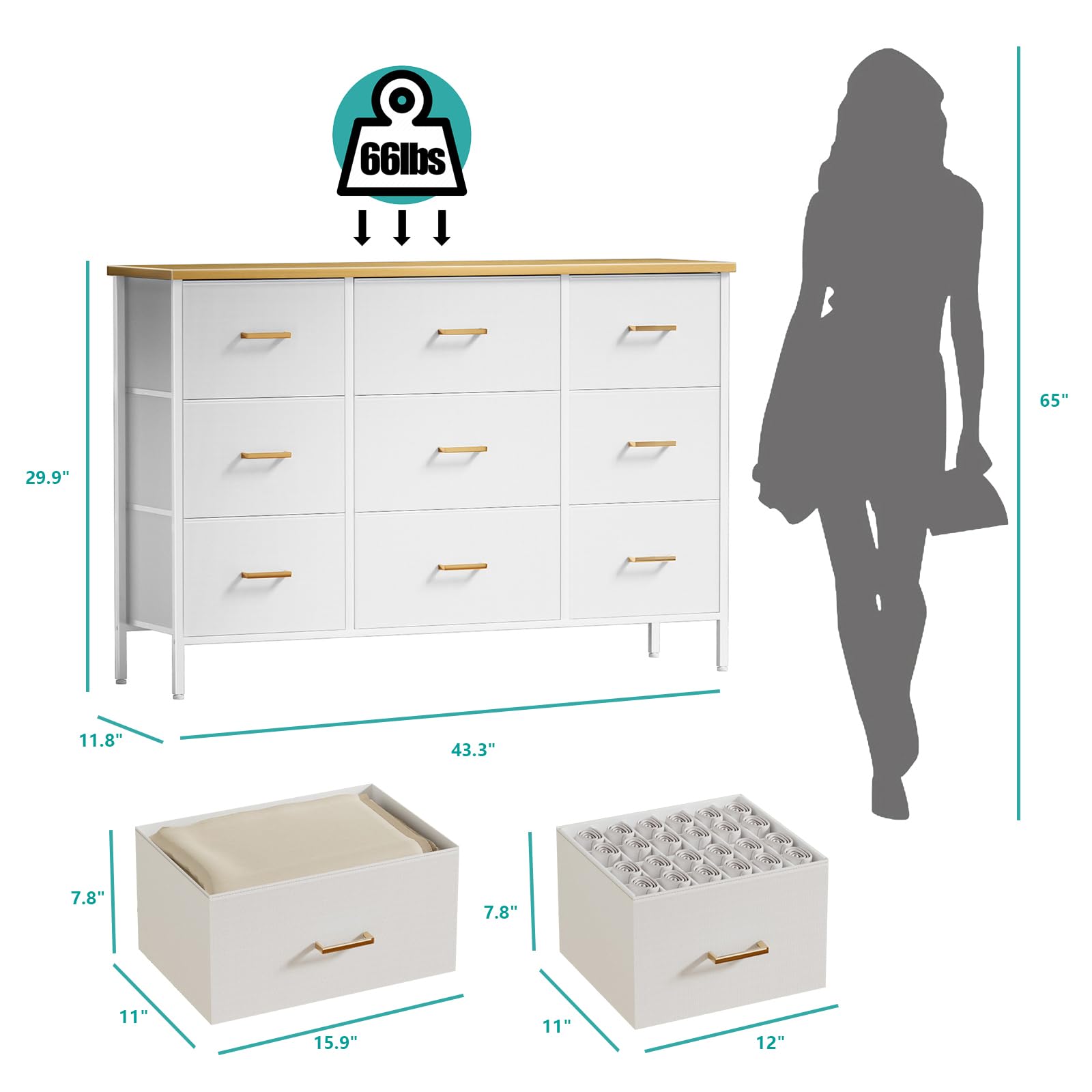 VASICAR wide TV stand top surface ready for TV, decor, and easy maintenance