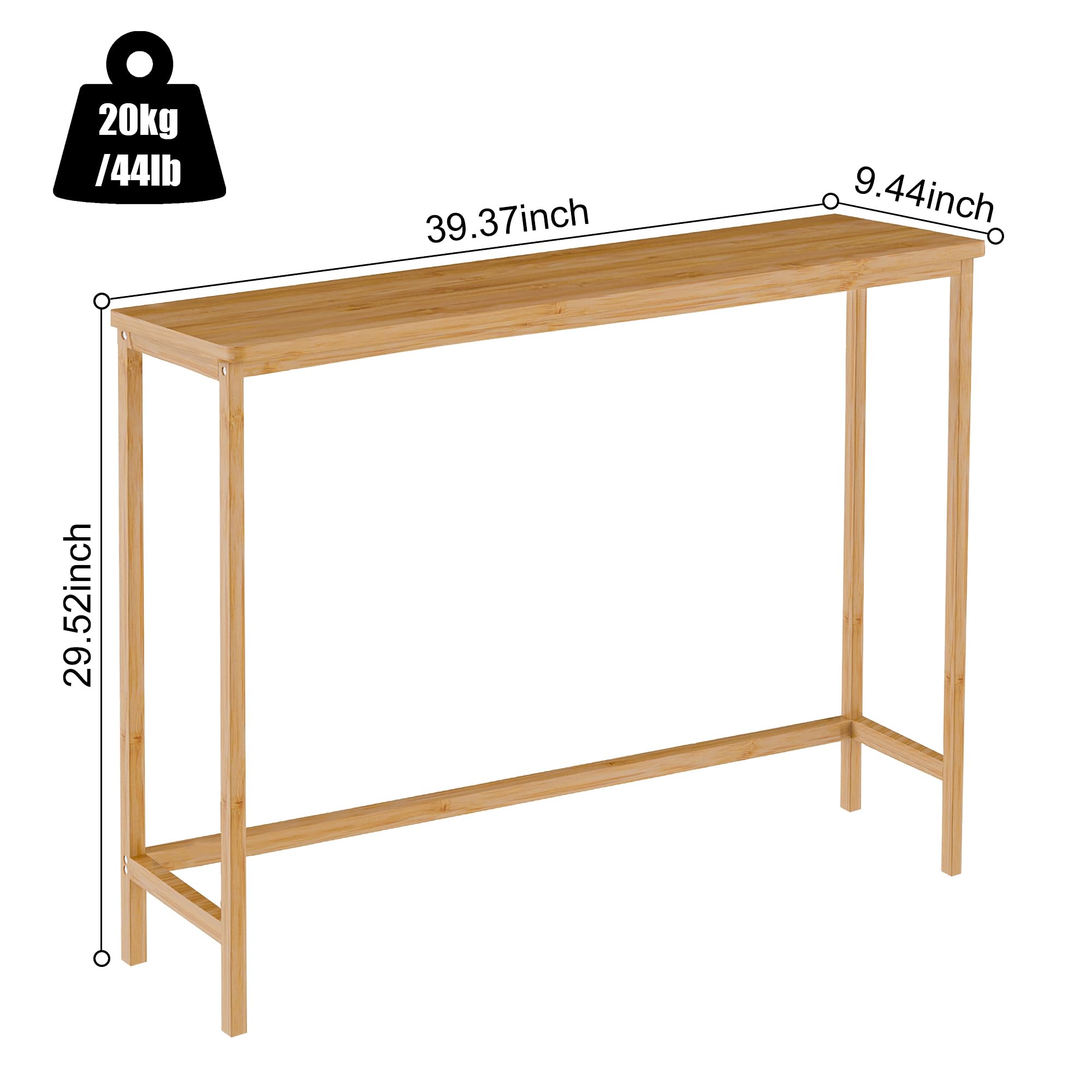 VASMIA 39-inch bamboo surface closeup highlighting smooth painted finish