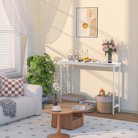 VASMIA console table entryway display ready for keys, mail, and accents.