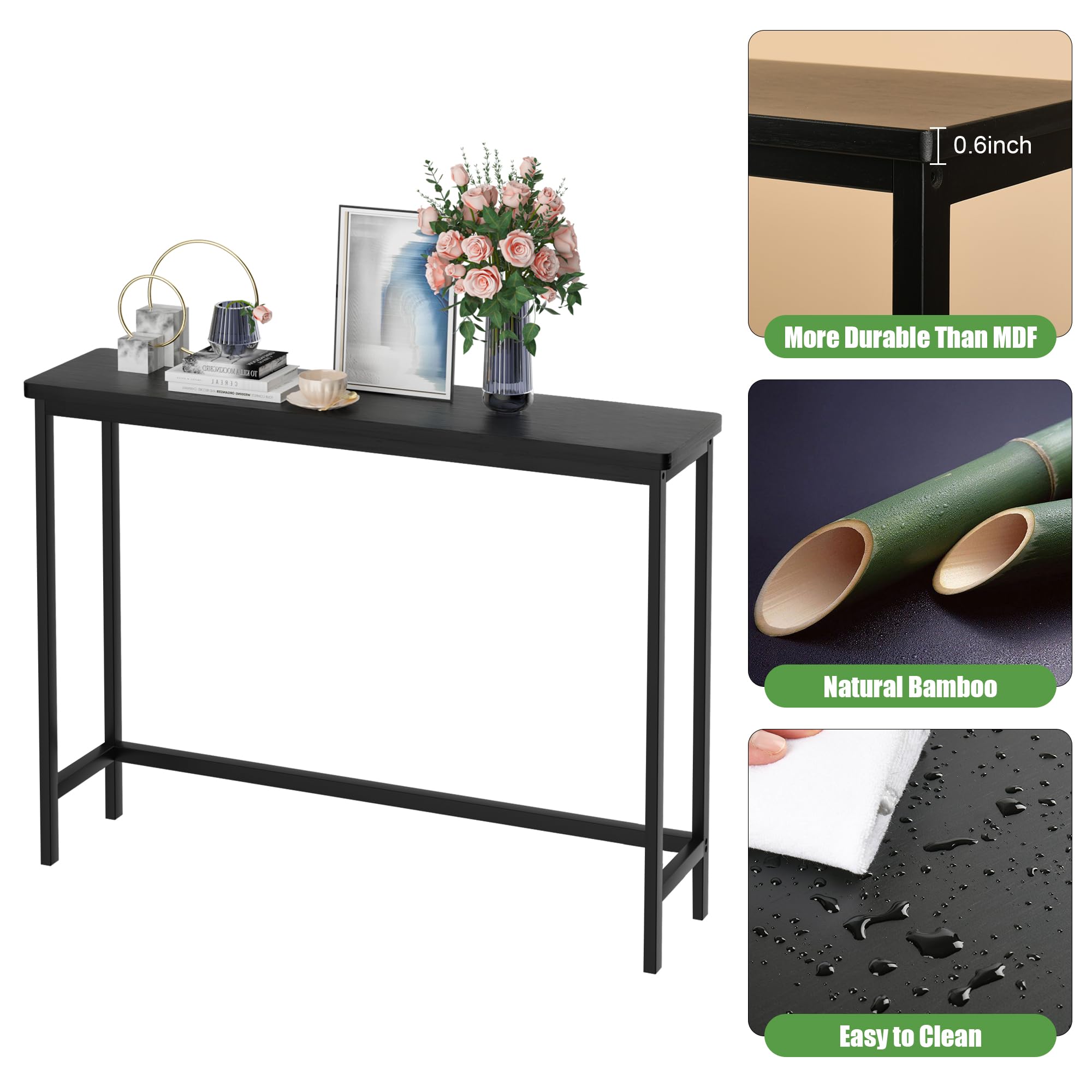 VASMIA console table foyer setup demonstrates space-saving elegance.