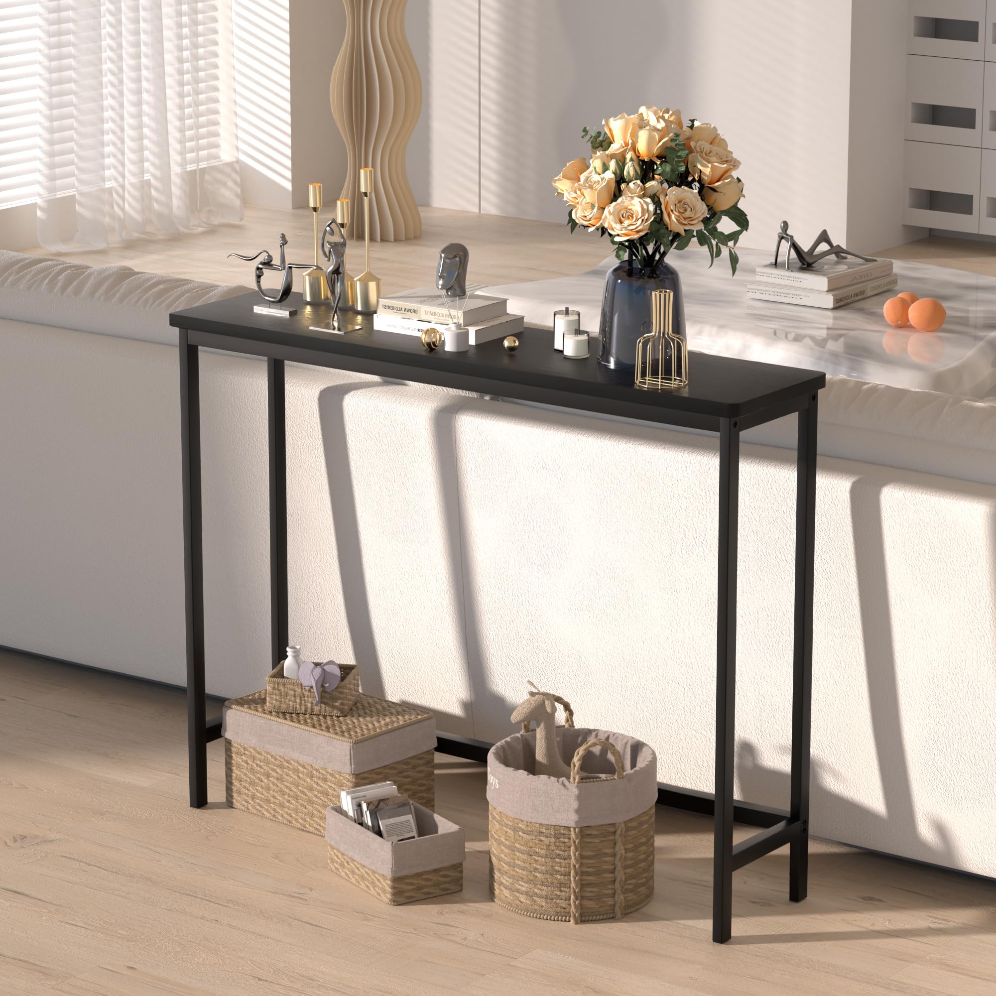 VASMIA console table living room arrangement for decorative displays.