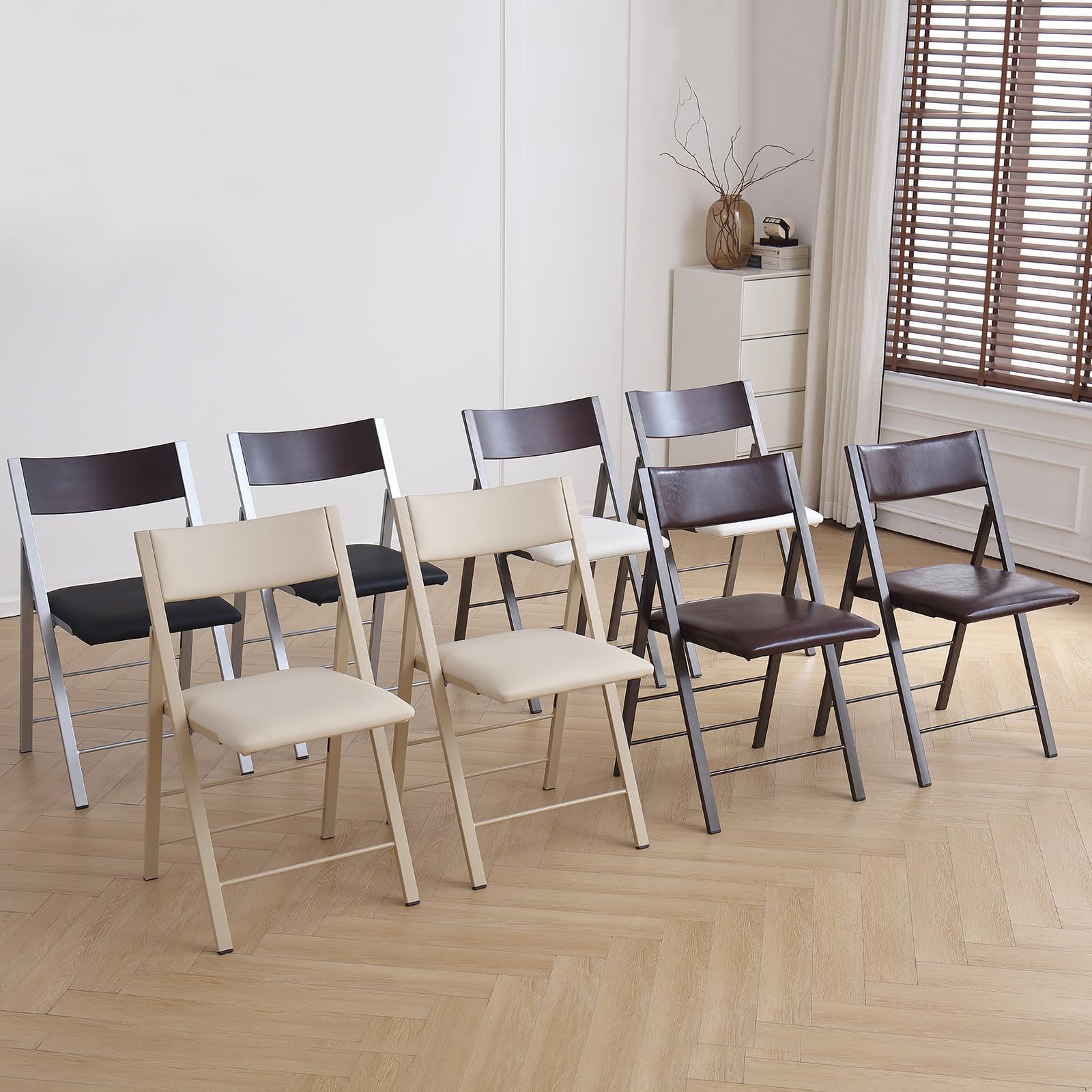 Compact fold allows easy storage of chairs when not in use