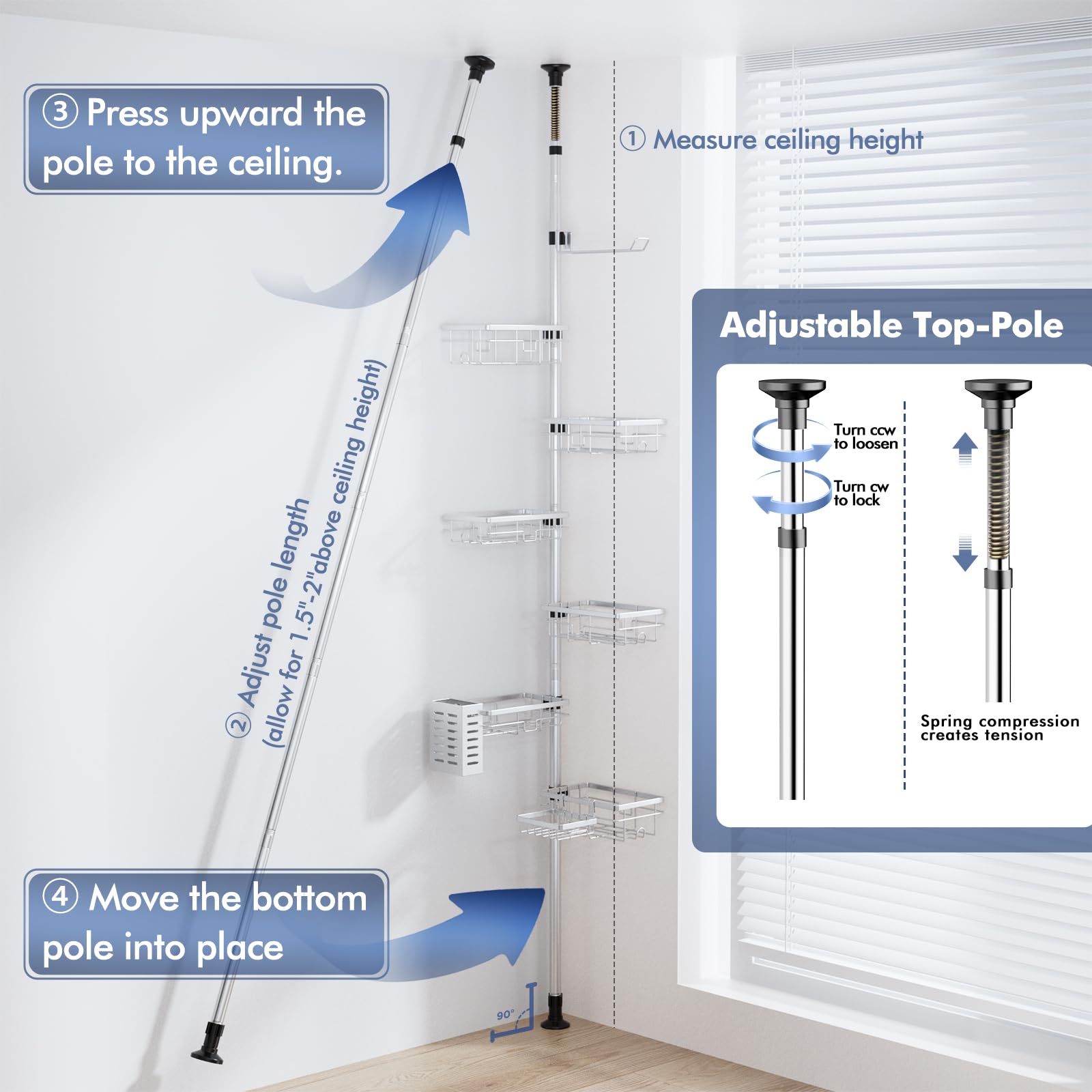 Vatex no-drill renter installation is quick and damage-free.