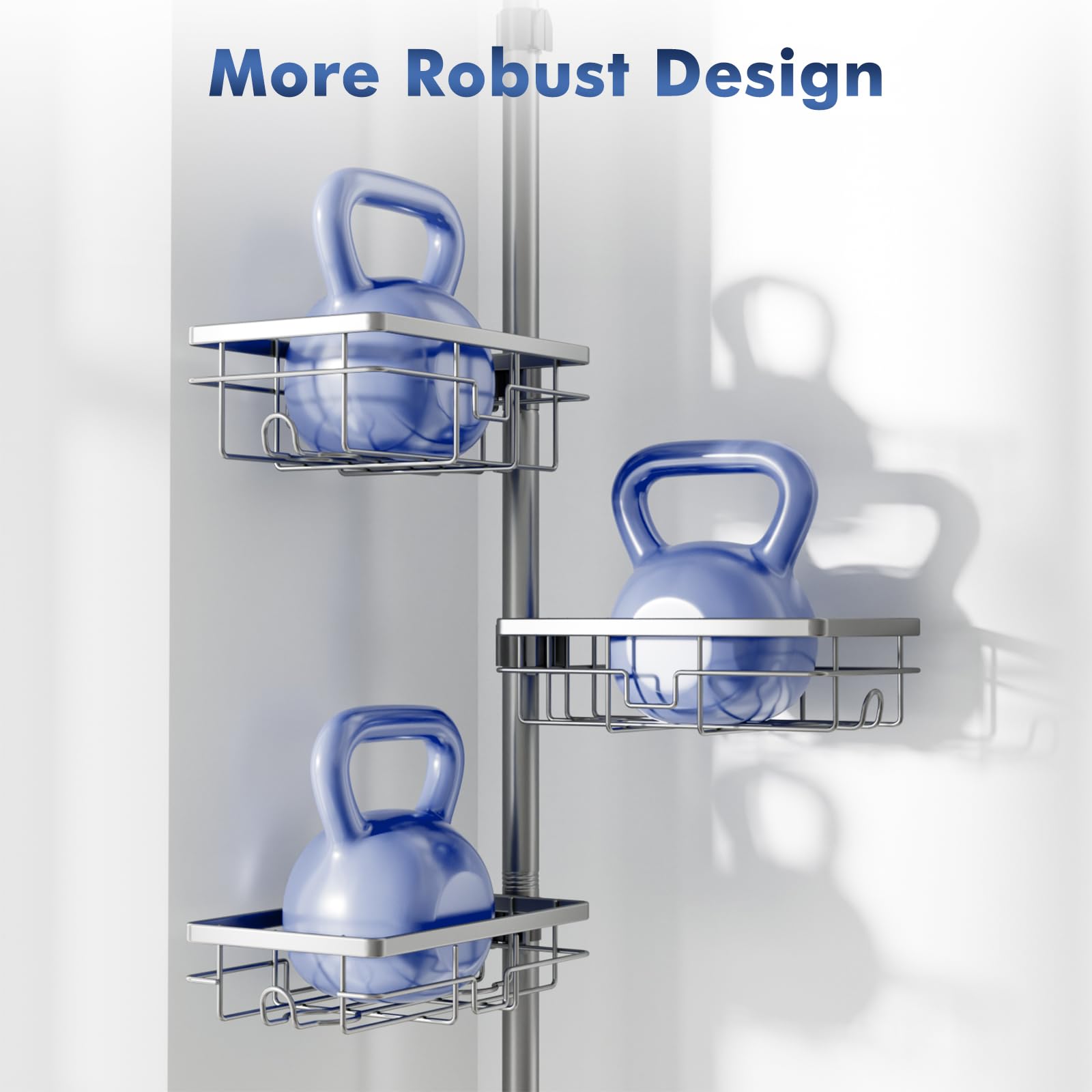 Vatex drainage design prevents water buildup, keeping products dry and bathroom clean.