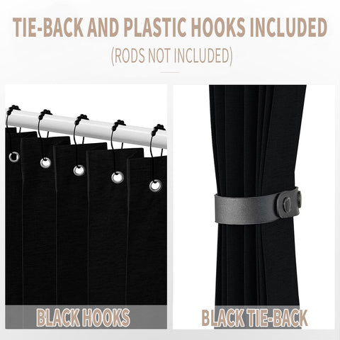 Vatge black curtain for doorways provides quick privacy.