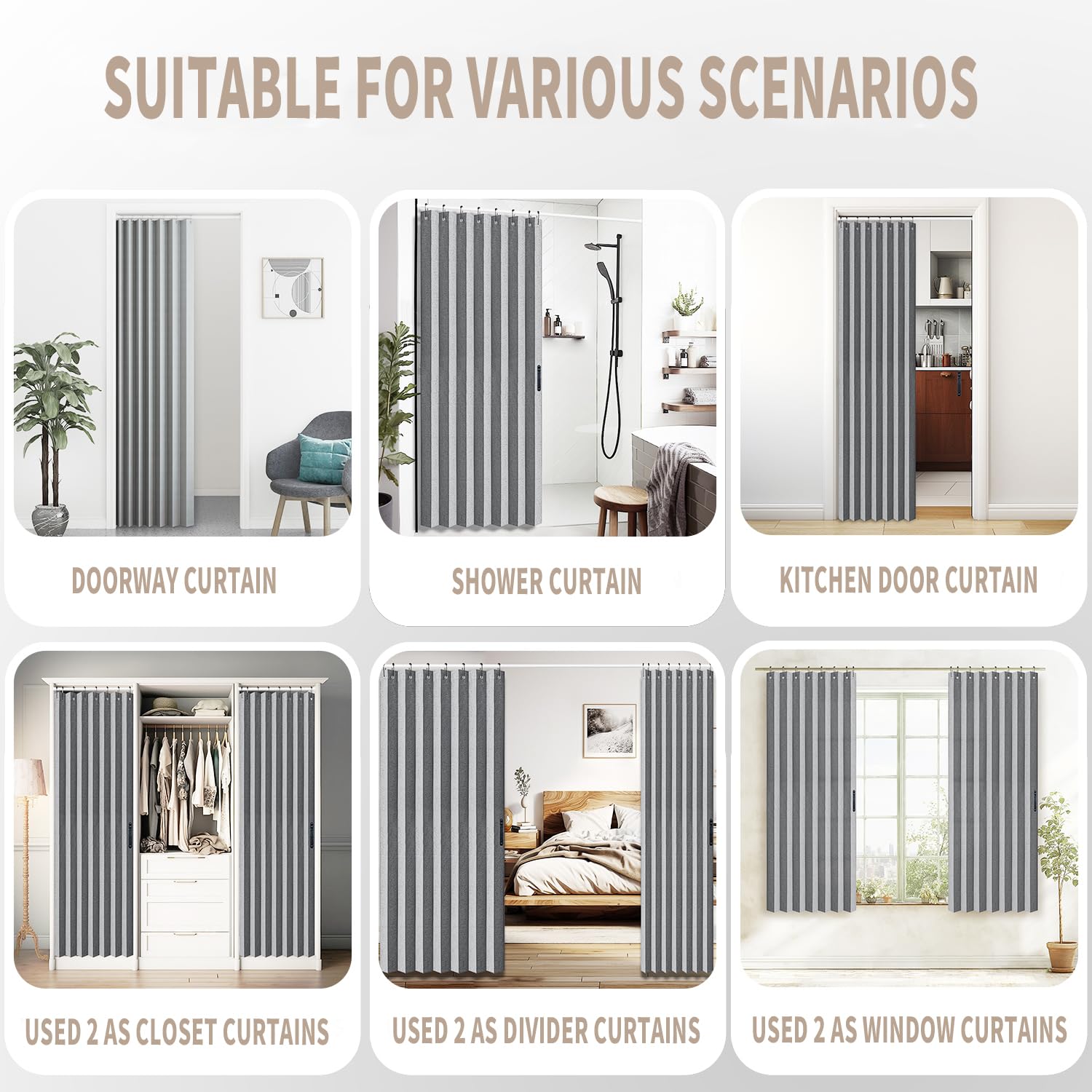Vatge easy-install curtain comes with hardware for simple hanging.