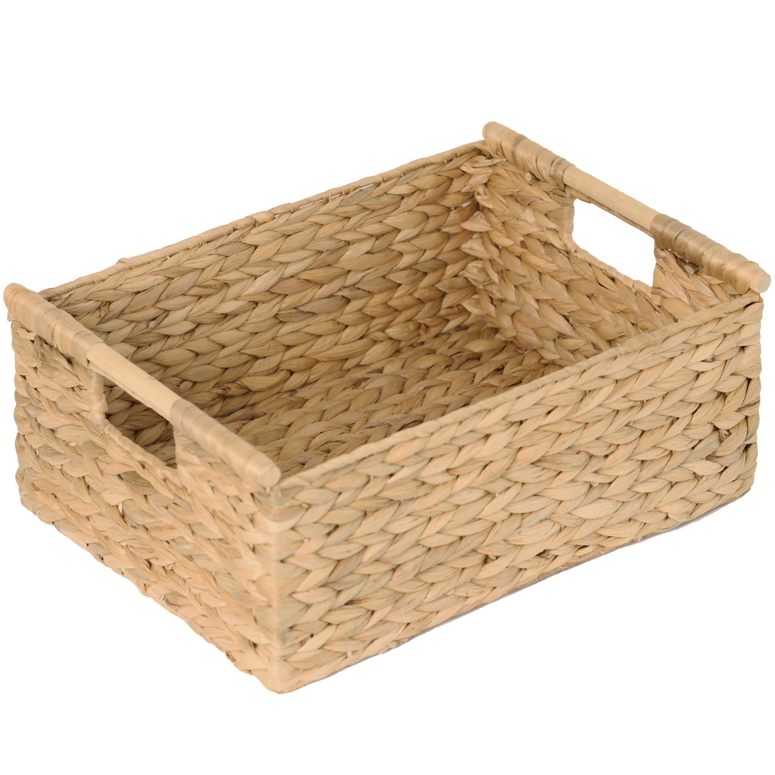 VATIMA extra large wicker basket on a shelf for organized storage of linens and towels