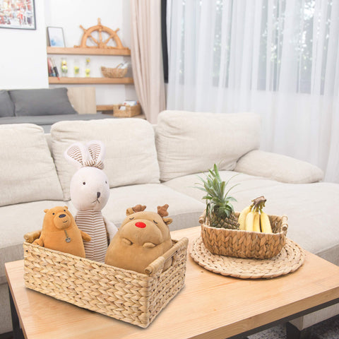 VATIMA Hyacinth large wicker basket showcases handwoven craftsmanship.