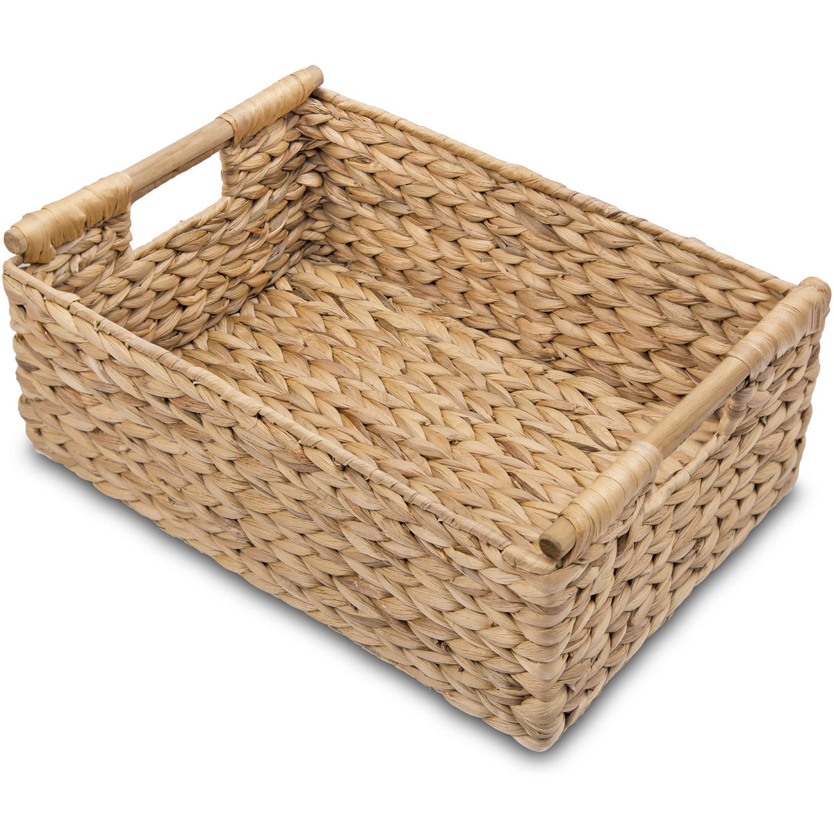 VATIMA Hyacinth large wicker basket, rectangular, ideal for magazines and remotes.
