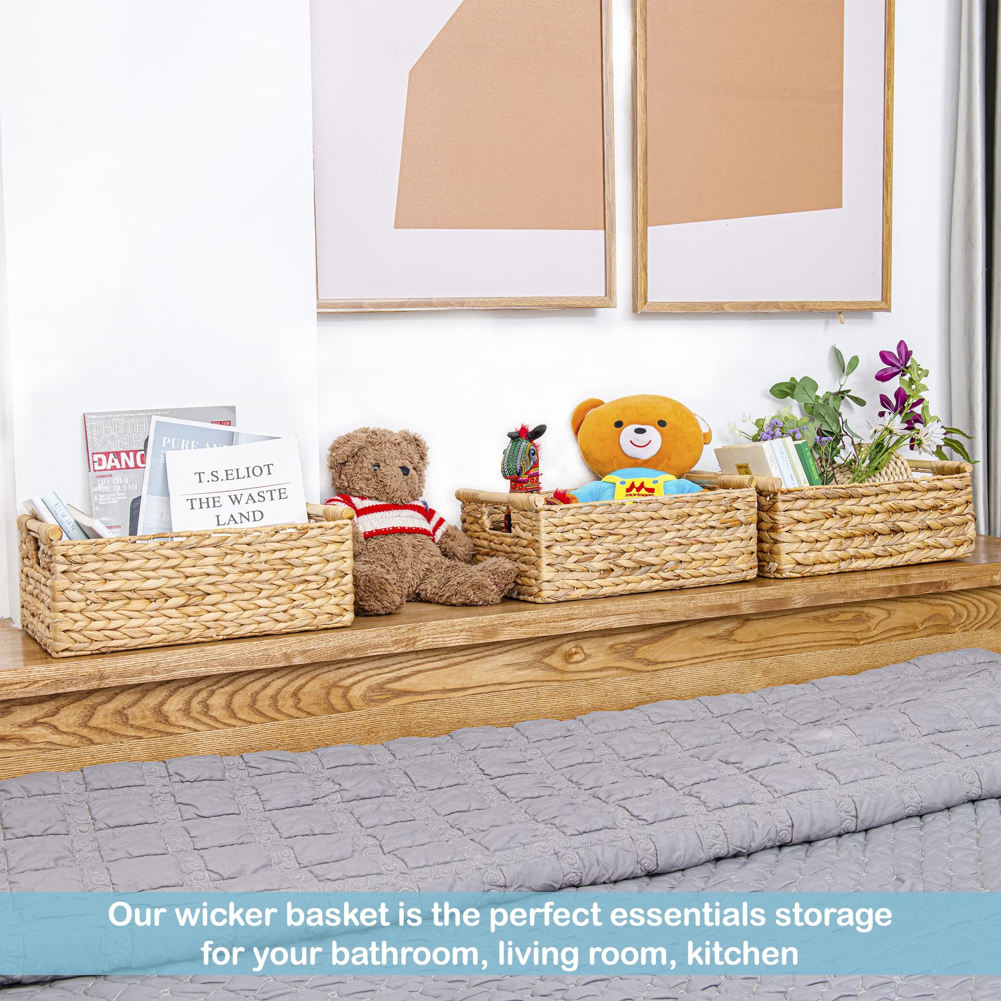 VATIMA Hyacinth large wicker basket suitable for kids’ toys and games.