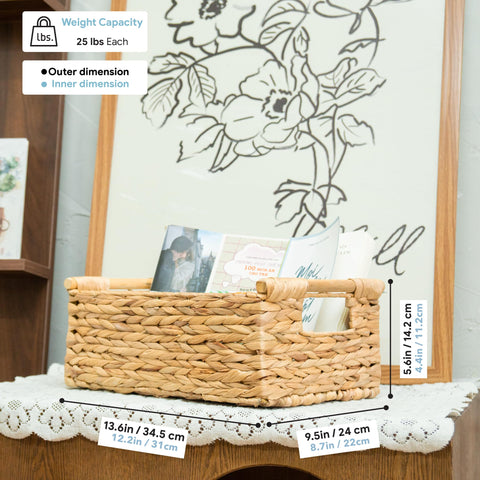 VATIMA rectangular storage basket holds magazines and remotes stylishly.
