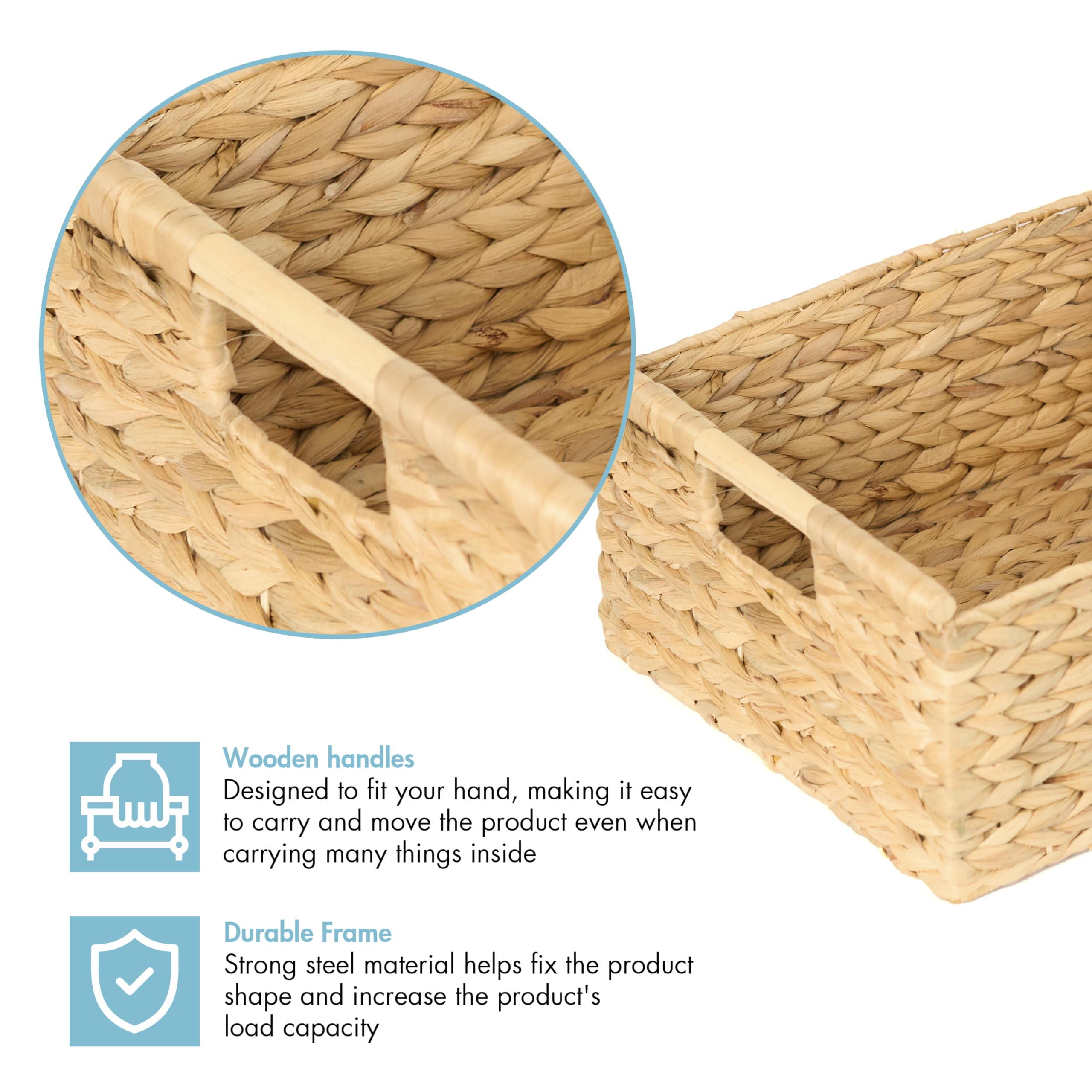 VATIMA water hyacinth weave basket showcasing natural texture and eco-friendly design