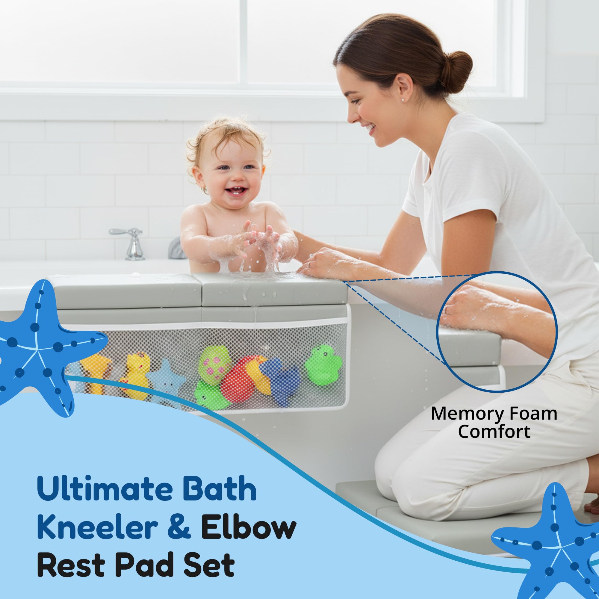 Non-slip base keeps the Vault & Co kneeler steady on wet bathroom floors