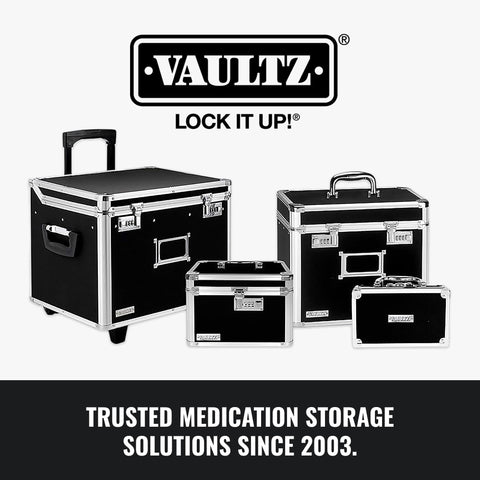 Vaultz locking medicine box secure latch keeps valuables protected