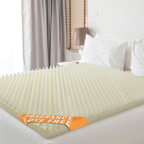 Vaunn medical egg crate topper on a hospital bed providing pressure relief and comfort