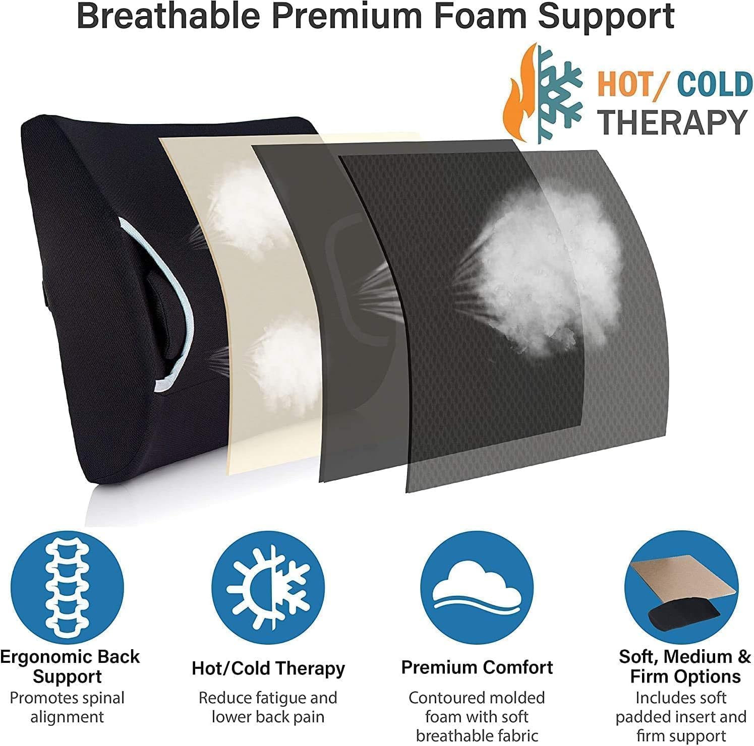 Vaunn Medical Seat Cushion contoured foam shapes the spine for steady seating.