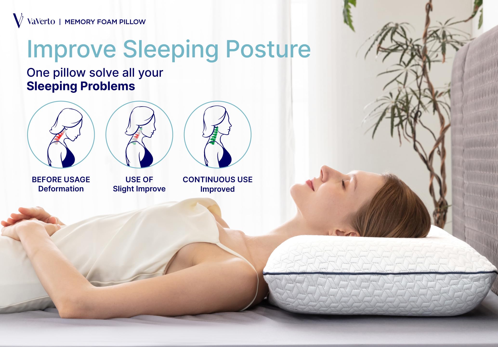 Vaverto 2-pack king-size pillow set on a neatly made bed.