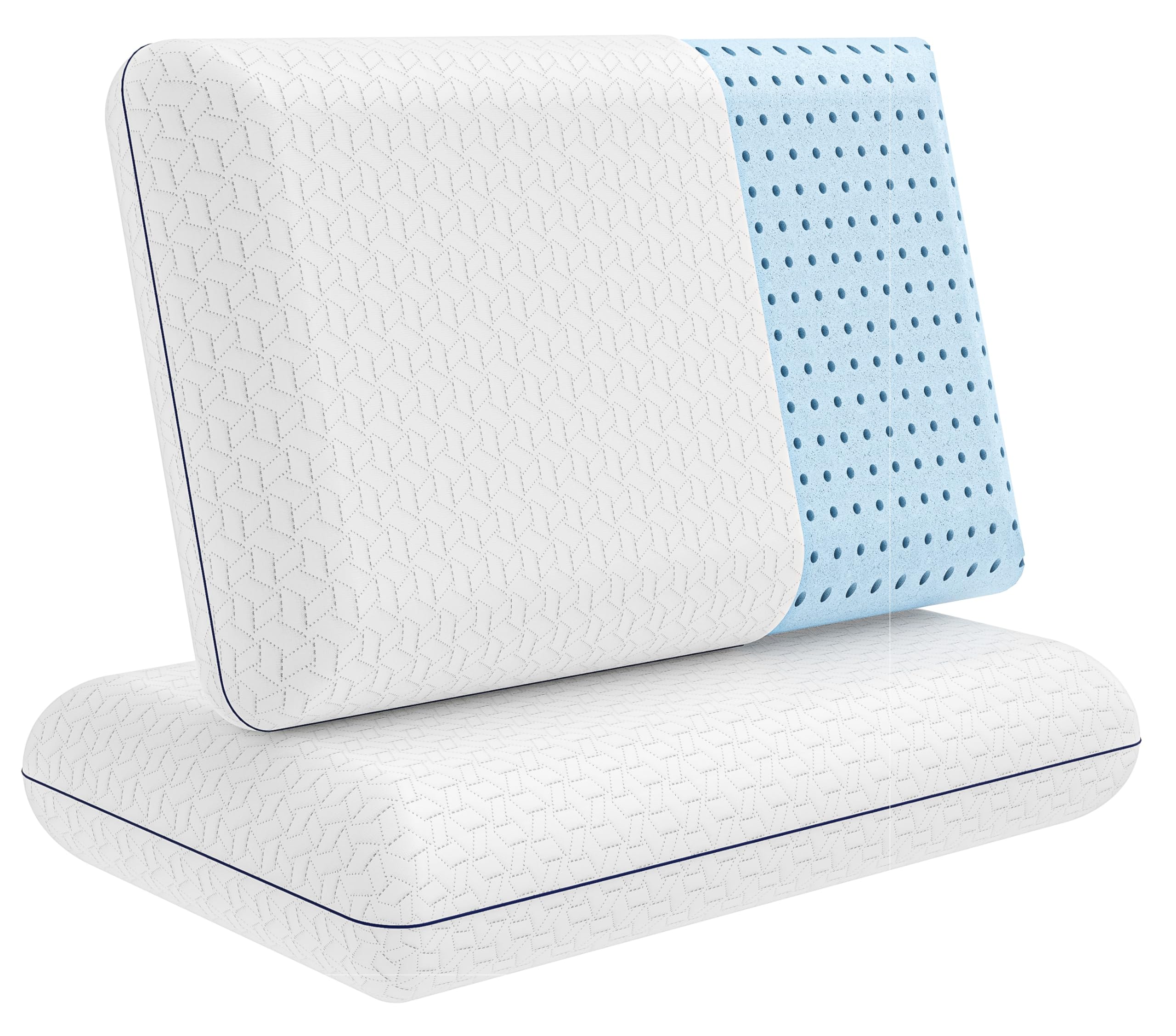 Vaverto cooling gel memory foam pillow front view highlighting ergonomic neck support.