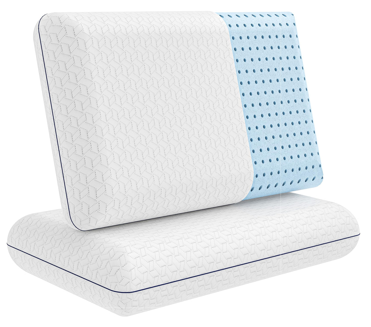 Vaverto cooling gel memory foam pillow front view highlighting ergonomic neck support.