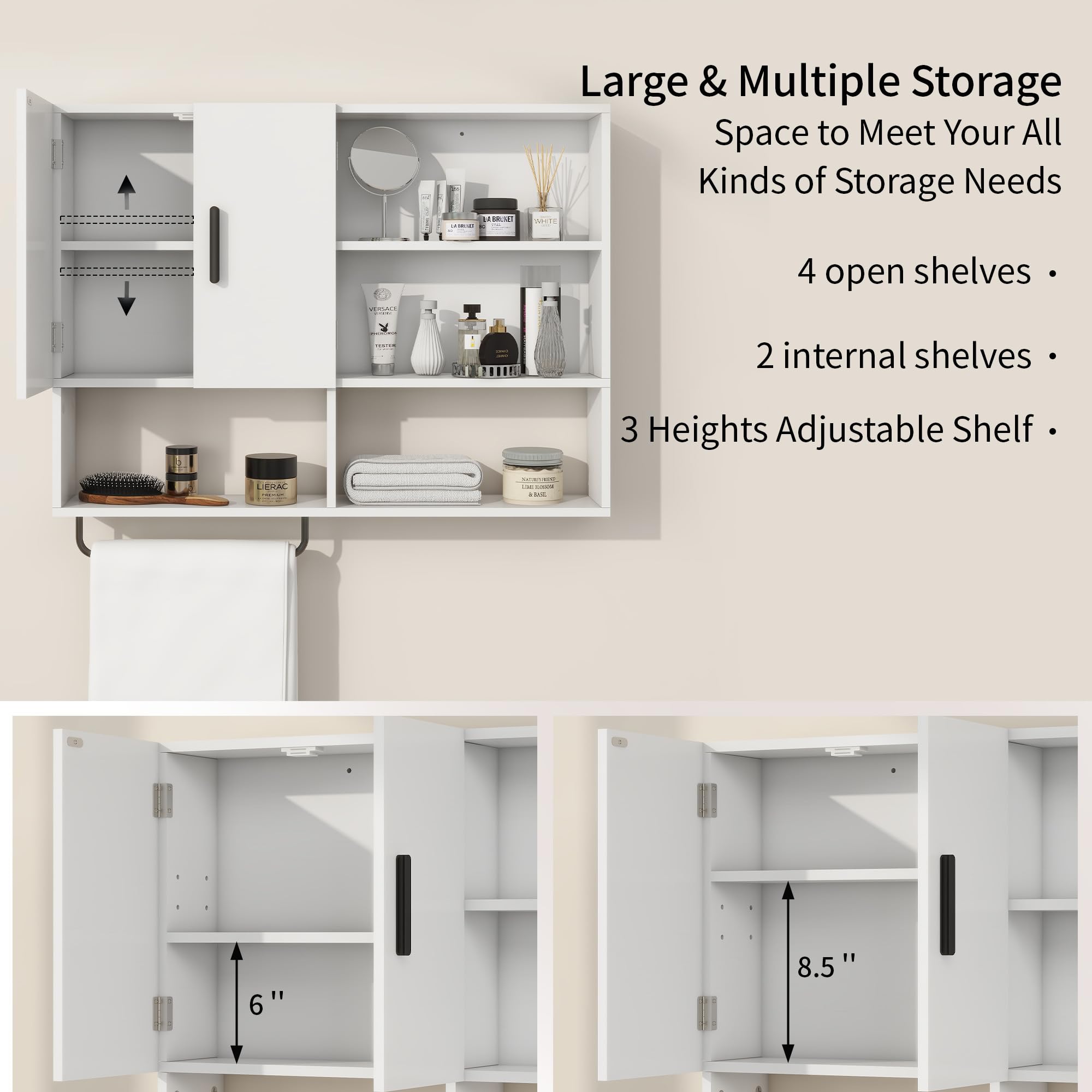 Vavkorkula white wall-mounted cabinet saving floor space