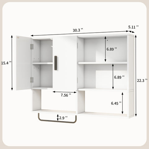 Vavkorkula medicine cabinet doors open, adjustable shelves for versatile storage