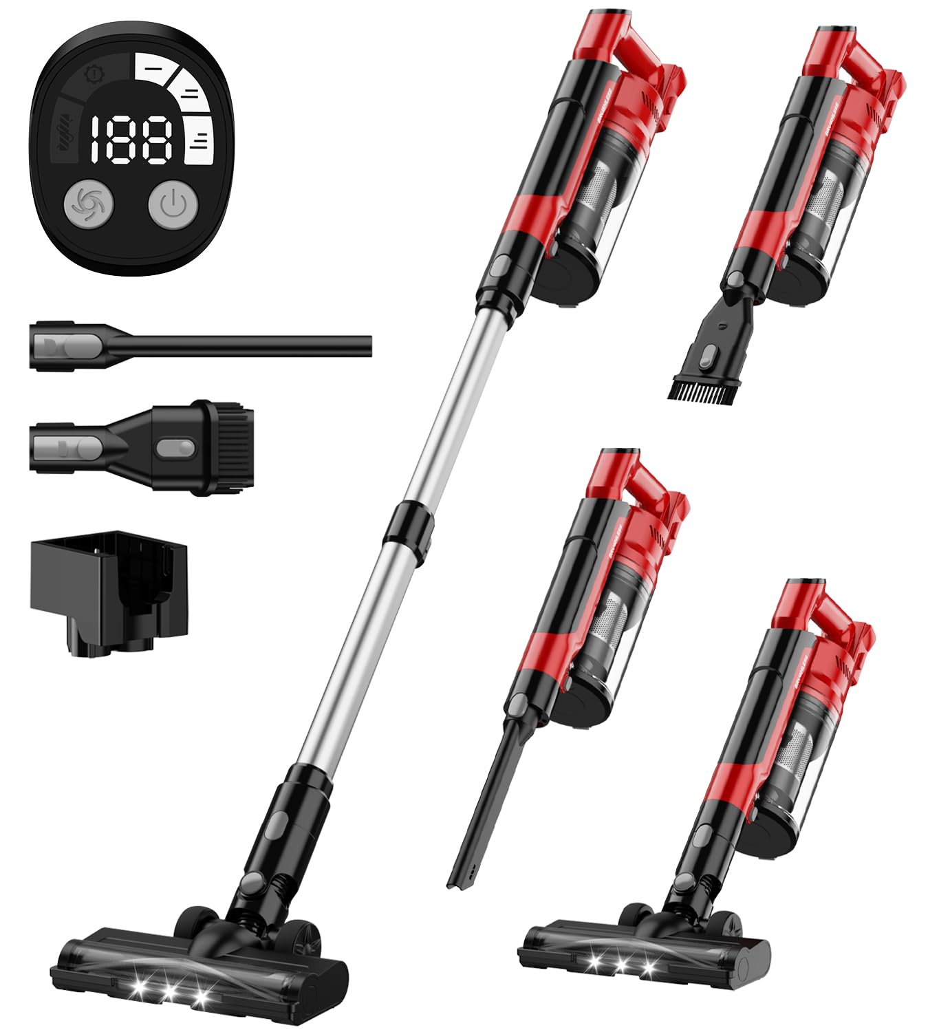 VAXCANZE 350W brushless motor delivers strong suction for quick cleanups.
