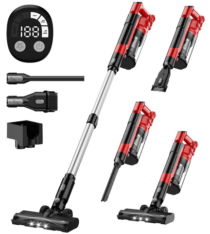 VAXCANZE 350W brushless motor delivers strong suction for quick cleanups.