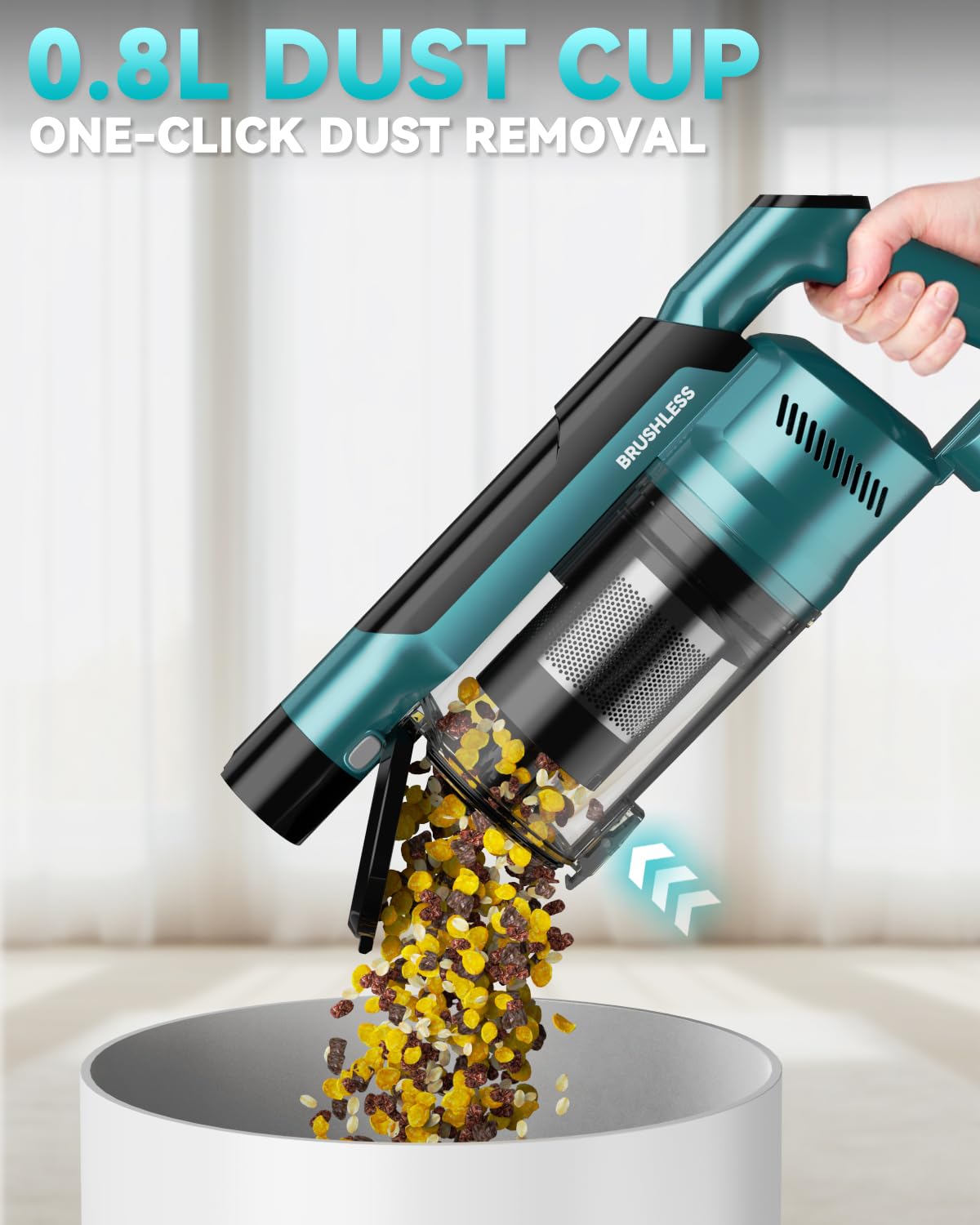 VAXCANZE 90/180-degree maneuverability simplifies cleaning around furniture.