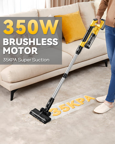 VAXCANZE LED floor brush lights up edges for easier dust discovery
