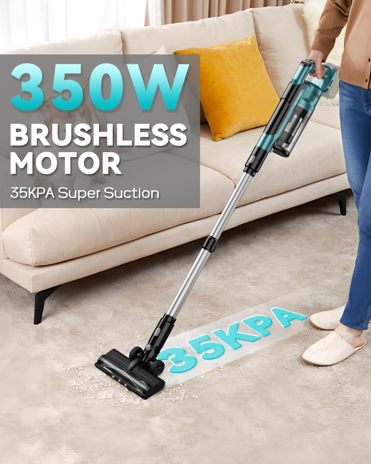 VAXCANZE compatible with Makita 18V batteries for extended cordless cleaning.