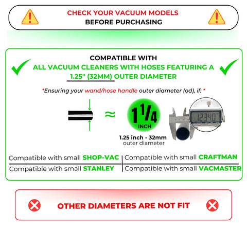 VACEXT compatible with central vacuum systems and major brands.