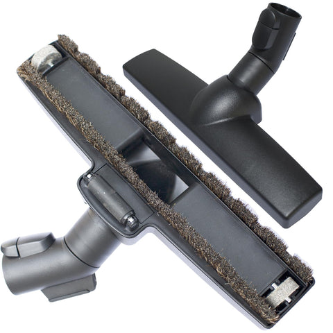 VACEXT horsehair brush with wheels attachment cleans floors gently