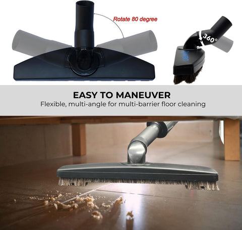VACEXT works with shop vac extensions and 1.25 inch attachments.