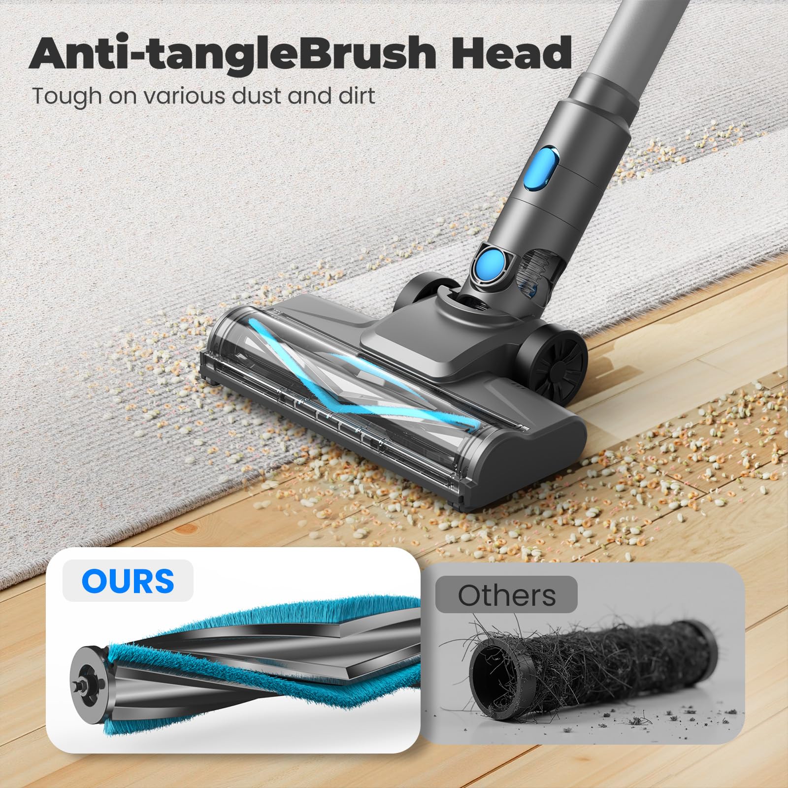 Vazone lightweight vacuum under 3 pounds for easy carrying and maneuverability.