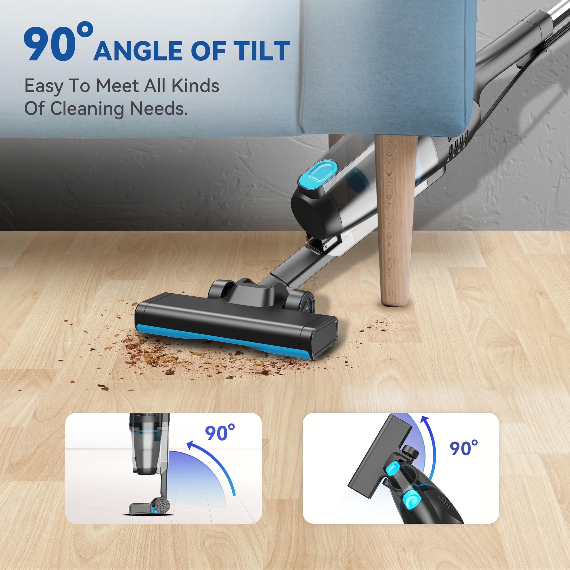 Vazone R6X storage base keeps the vacuum organized after cleaning.