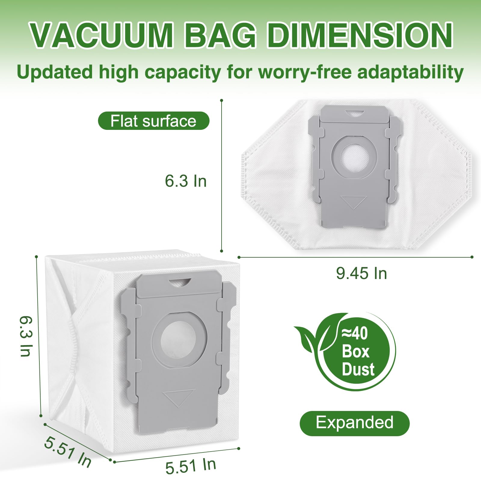 VBN 26-pack bags with Clean Base compatibility demonstrated
