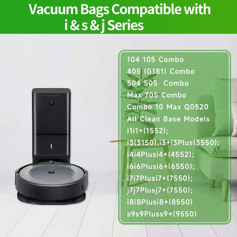 VBN Roomba bags airtight seal minimizes dust exposure during disposal.