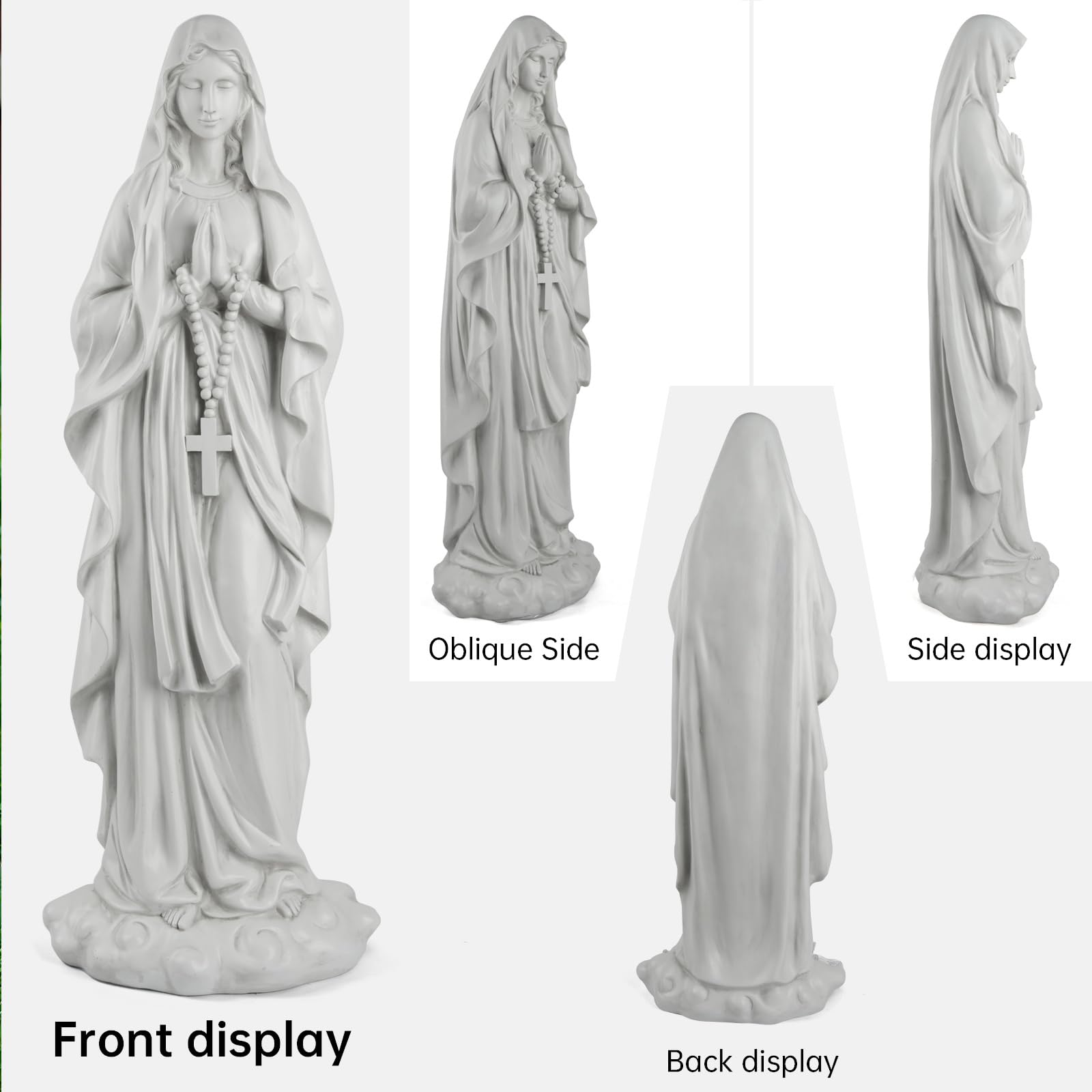 VChymm Virgin Mary cross-pendant detail, highlights sacred design.