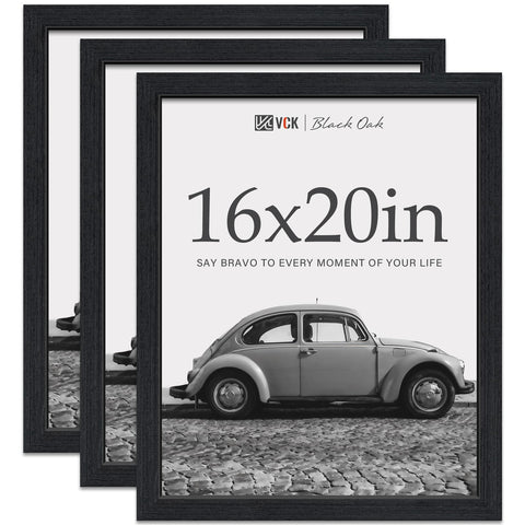 VCK 16x20 black oak wood frame front view for wall display