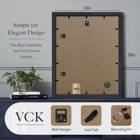 VCK 16x20 frame with loading tabs for quick, tool-free loading