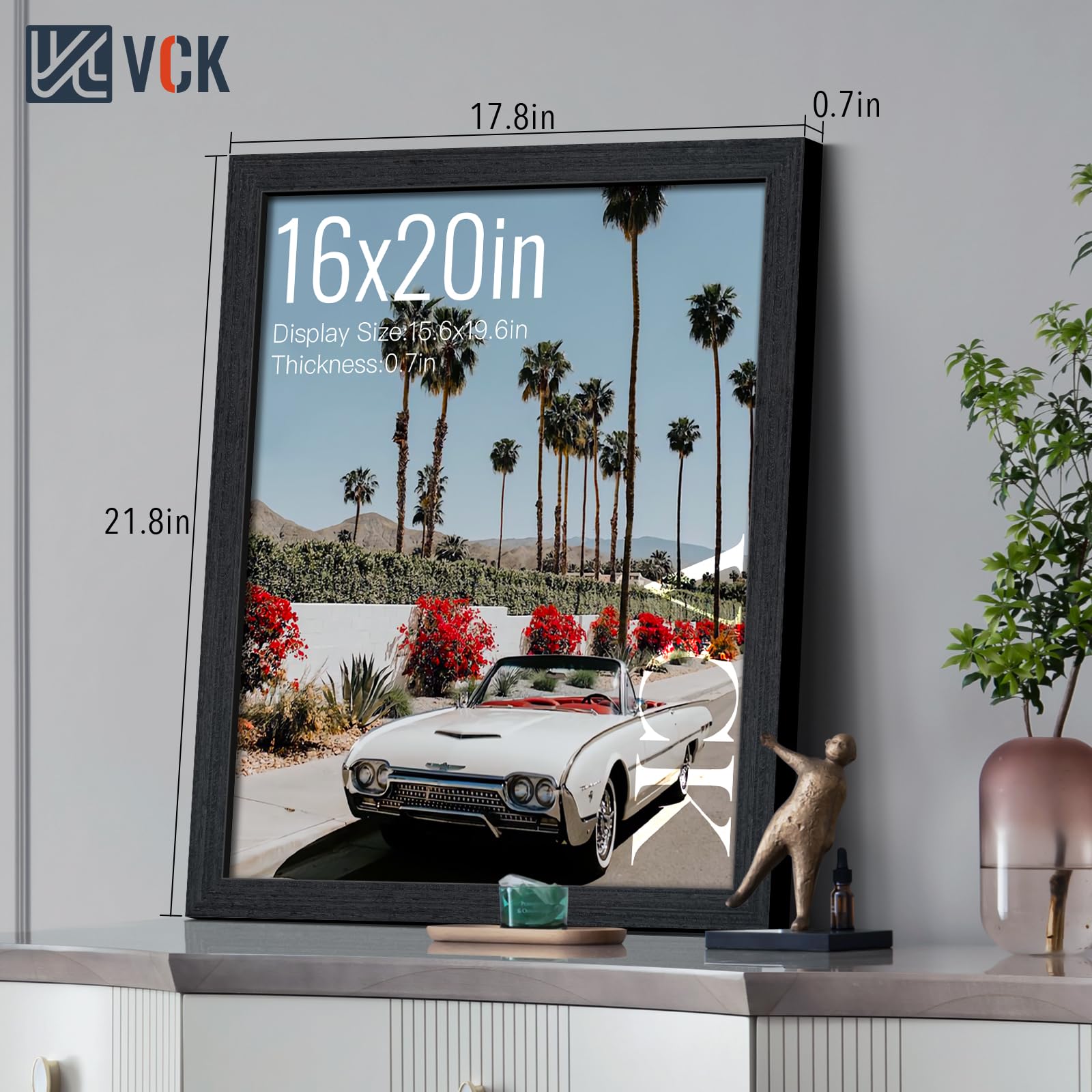 VCK 16x20 frame side detail showing smooth finish for display