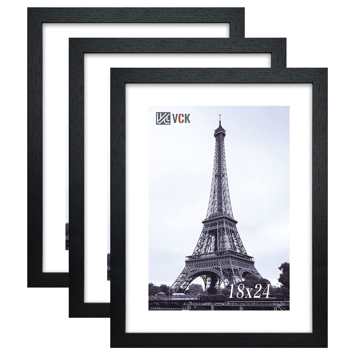 VCK 18x24 poster frame front view in black for wall display