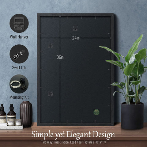 VCK 24x36 poster frame back corner detail highlights sturdy construction.