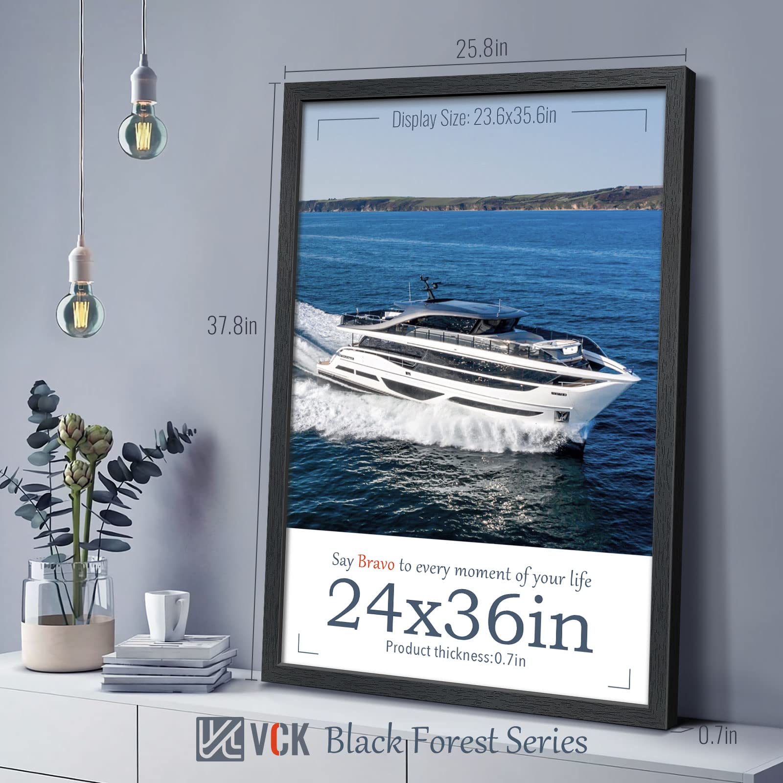 VCK four-pack side view showing slim profile for versatile hanging.
