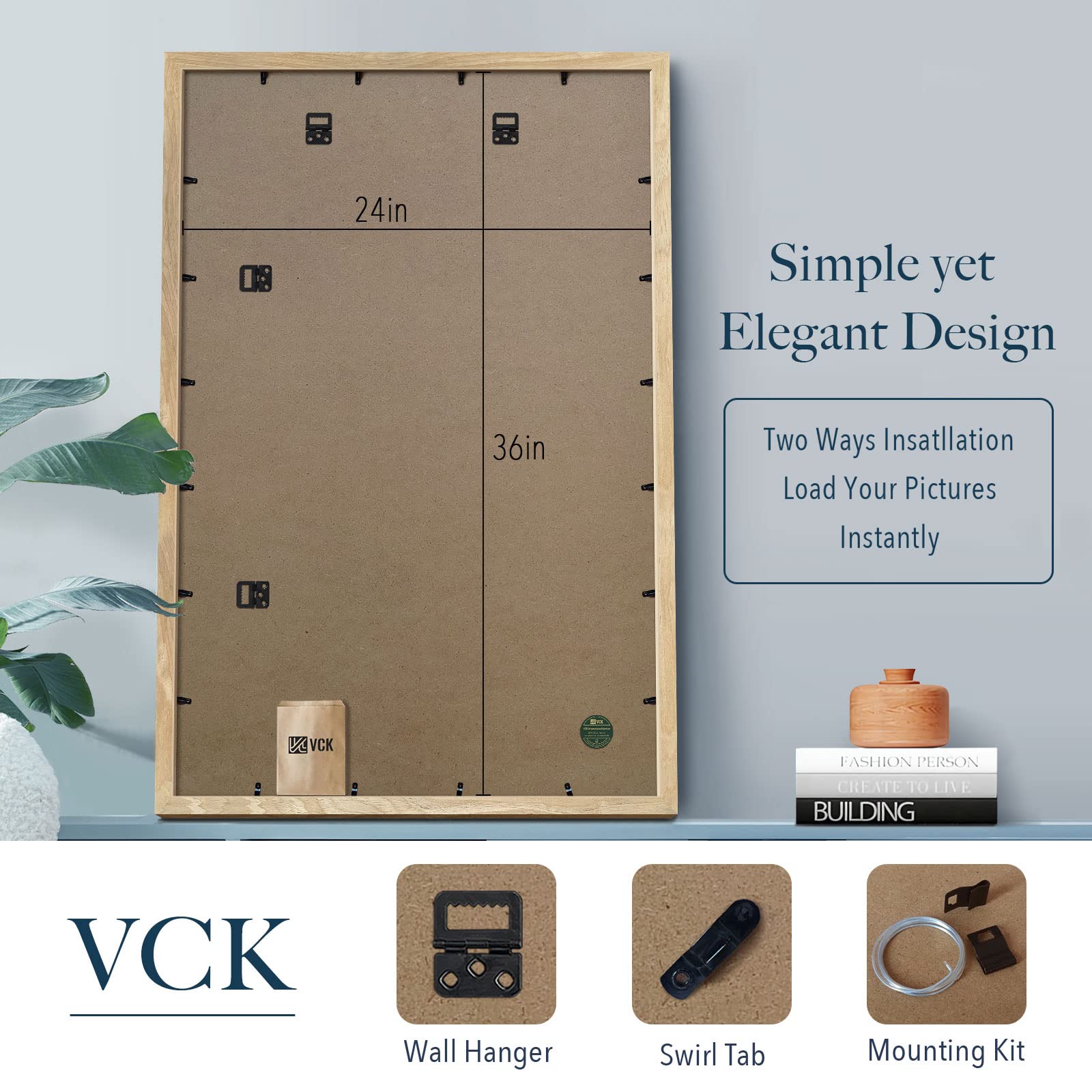 VCK 24x36 wood frame corner detail showing reinforced joints and durability