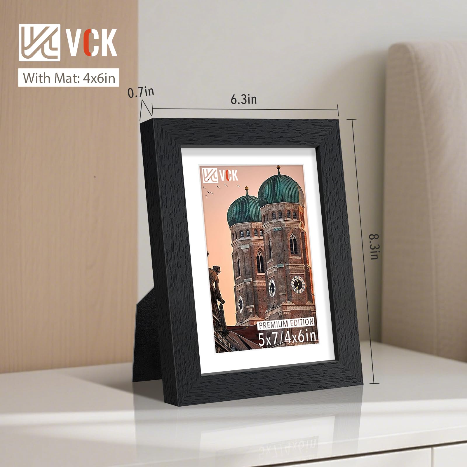 VCK 5x7 frame hanging kit enables easy wall mounting.
