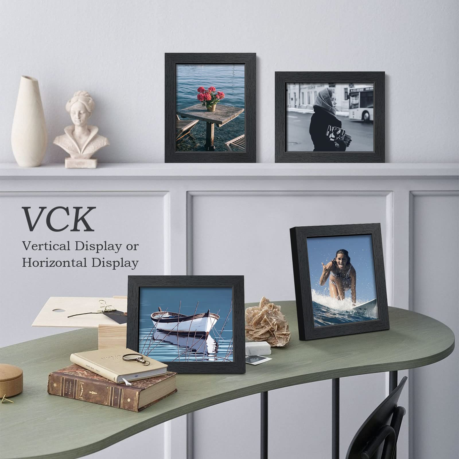 VCK 8x10 frame black finish complements any decor.