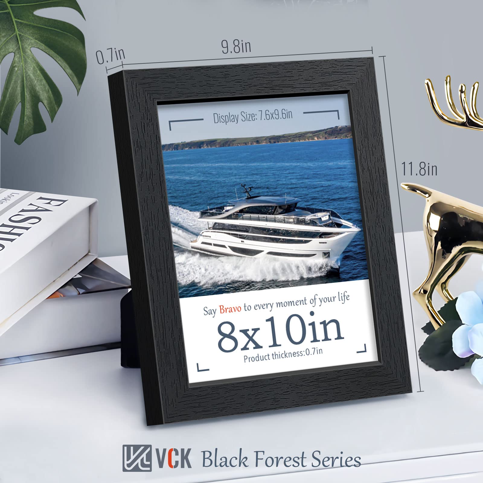 VCK 8x10 frame with polished plexiglass for crisp visibility.