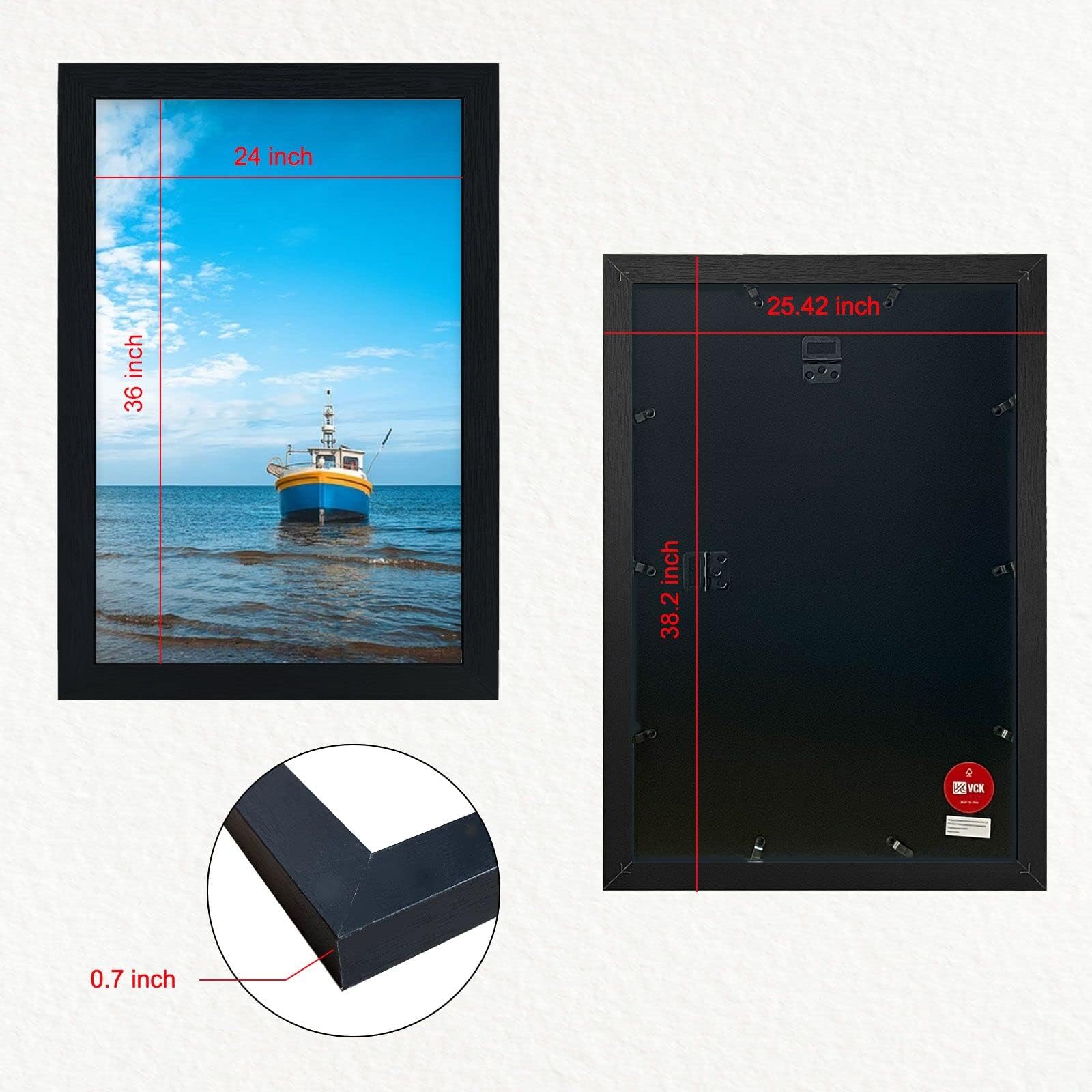 Back-hanger ready for vertical or horizontal mounting with VCK frames
