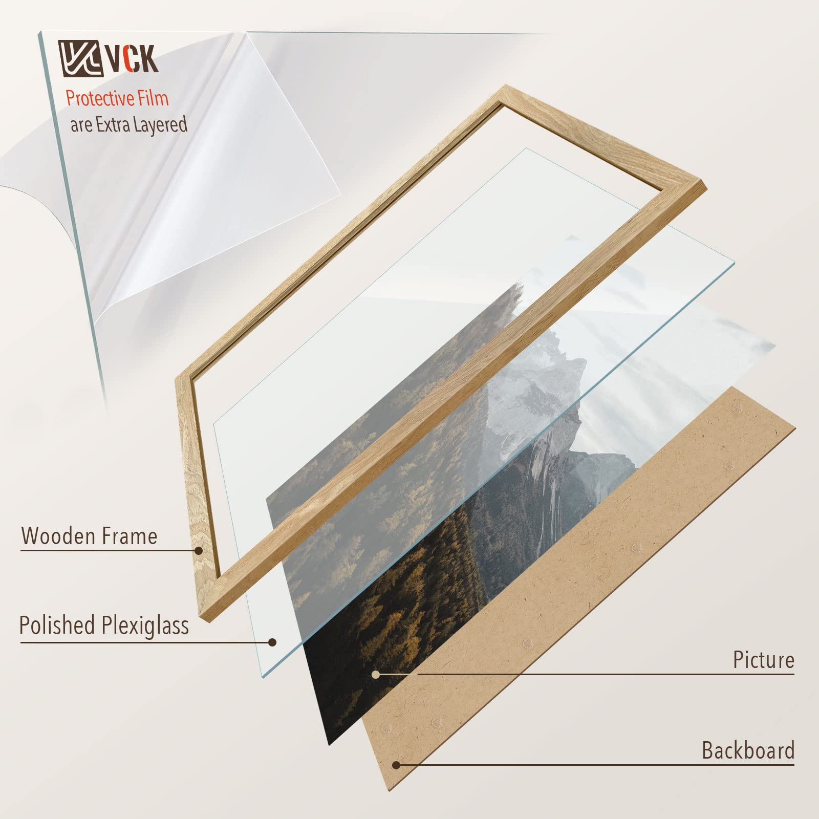 VCK frame offers horizontal or vertical display for wall or tabletop setups